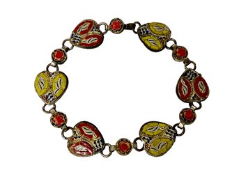 Italian Micro Mosaic Glass Heart Bracelet