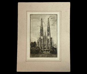 Antique Cathedral Etching