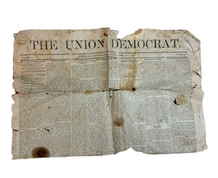 Civil War Anti-slavery Newspaper Feb 2, 1864 The Union Democrat Antique Newspaper Military Subject