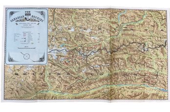 Vintage  Map Of Canadian Rockies 1907 By The Canadian Pacific Railway Lines Banff National Park