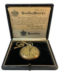 Hamilton Watch Co Pocket Watch In Original Box