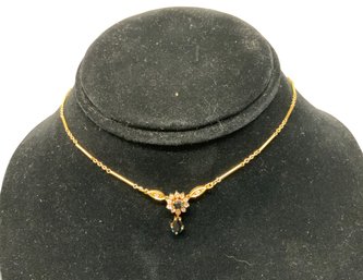 Portuguese 800 Gold 19.2K Necklace With Possible Sapphire (?)