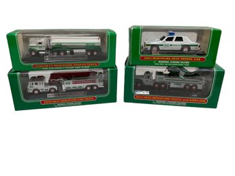 1998 Hess Miniature Tanker Truck 2003 Patrol Car 2010 Fire Truck Toy Cars New In Box