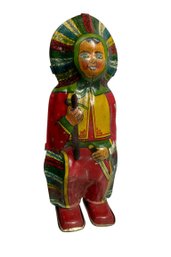 Vintage 1930s J. Chein Tin Litho Toy Wind-up Walking Indian Child