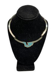 Vintage Mexican Southwestern Untested Silver And Turquoise Necklace