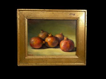 Lauri Fielding Oil On Canvas Of Still Life With Pomegranates Signed