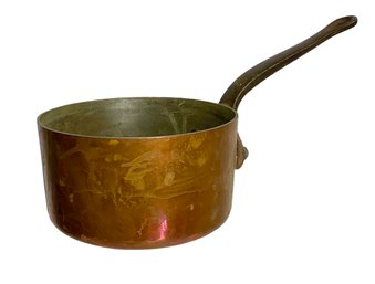 Vintage Matfer Bourgeat Copper Sauce Pan 3 Or 3.5 Quart Size 7.25 Inch Diameter