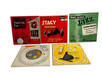 Lot Of Five Jazz 10 Inch 33 1/3 RPM LP Teddy Wilson Andre Previn Firehouse Five Jess Stacy Vinyl