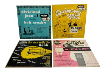 Four Jazz 10 Inch Records 33 Speed Bob Crosby Eddie Condon Dixieland Jazz Etc