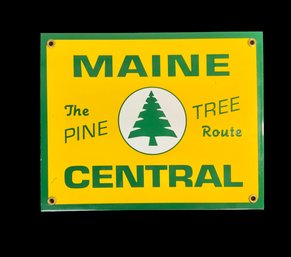 Vintage Metal Railway Sign Maine Central