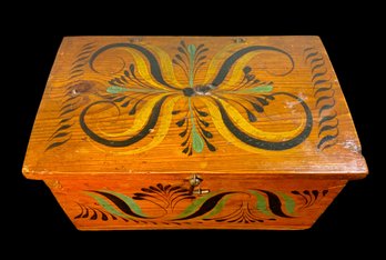 Antique Viksdal Norwegian Painted Box 19th Century