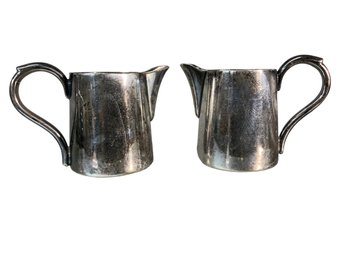 Pair Of 1910 Wellner Soehne Silver Plate Pitchers