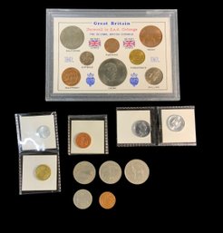 Great Britain Farewell To Pounds Shillings Pre Decimal Set And Various Irish Coins Etc.