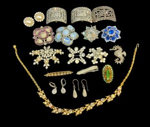 Costume Jewelry Including Buckles France  FBN Co. Brooches Necklace Earrings And Ring