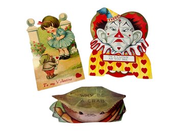 Trio Of Bizarre Antique 1920s/1930s Valentines