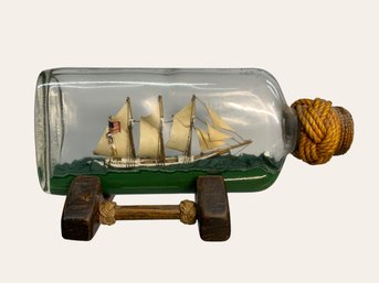 Vintage Ship In A Bottle Schooner Jennie Lockwood 1882