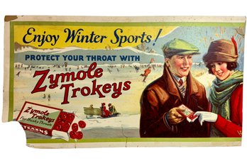 Three Antique/Vintage Advertising Signs Zymole Trokeys Cape Cod Cranberries John Hancock As Is