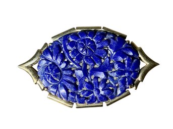 14K Antique Walter Lampl Lapis Estate Brooch