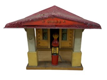 1930s Antique Gibbs Toy Gas Station