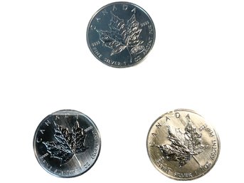 Three .999 Silver Canadian 5 Dollar Coins