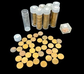 Lot Of Eight Unsearched Tubes Of Lincoln Wheat Pennies 1919 Through 1960s And 1980s Mis Struck Errors