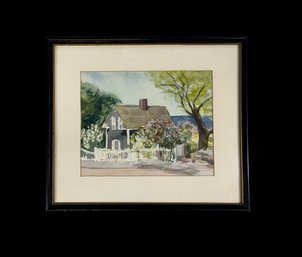 Framed Seaside Cottage Watercolor Rockport MA?