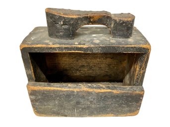 Early Dickensian Wooden Shoe Shine Box With Hob-Nails