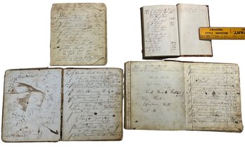 Four Antique Account Books 1850s Tallow Tripe Snuff Oil Etc From Effingham Falls, NH