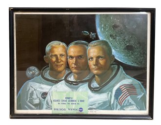 Litho Of Astronauts Of Apollo 11 First On Moon 1969 By Alton S Tobey With Nasa Tour Ticket Donald Art Co