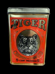 Vintage Bright Tiger Chewing Tobacco Tin