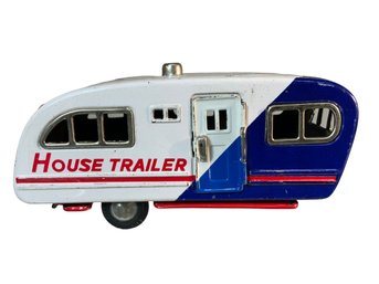 Vintage Japanese Tin House Trailer Japan Tin Toy Car