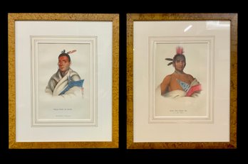 McKenney And Hall Pair Of Hand Colored Native American Chief Lithographs