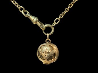 Antique 10K And Sterling Freemasons Pendant Charm