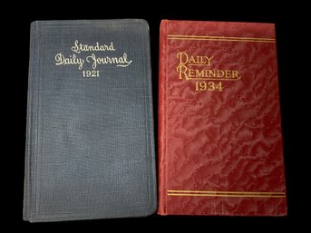 Pair Of Antique Diaries 1921 & 1934