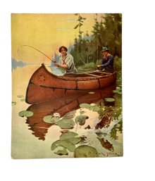 Antique Music Of The Reel Fishing Print Left Over Picture Process Frank Stick