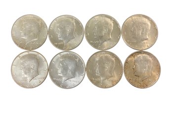 Lot Of Eight Kennedy Silver Half Dollars 1964