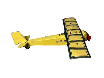 German Tin Litho Penny Toy Airplane