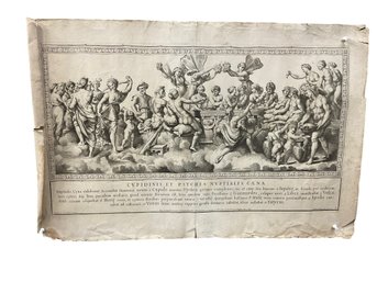 1693 Etching By Dorigny The Marriage Of Cupid And Pysche Latin Text