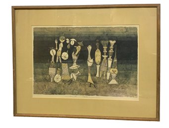 Paul Klee (1879-1940) Lithography Print Of 1921 Komodie Comedy Framed Matted