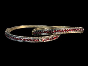 Antique Bangle Bracelets, Rubies? Need Repairs