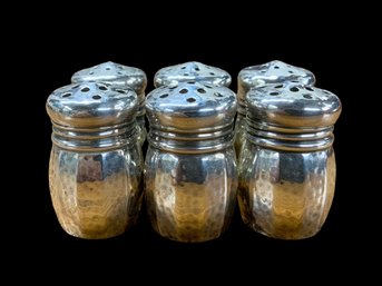 Three Pairs Of Tiny Salt And Pepper Shakers Marked Sterling