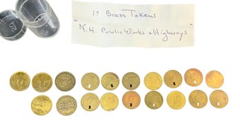 Vintage New Hampshire Public Works & Highways Brass Tokens & Angel Tokens