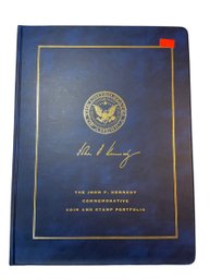 Kennedy Commemorative Coin And Stamp Portfolio .90 And .40 Silver