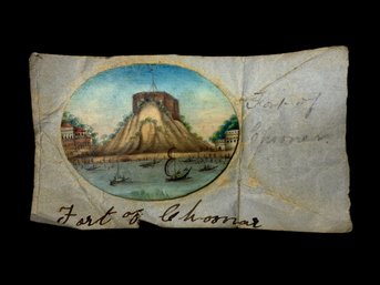 Fort Of Chooner  Miniature Antique Painting