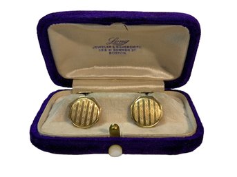 Antique Cufflinks 10K Gold In Original Box