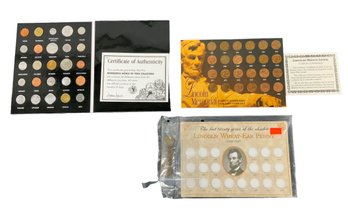 Lincoln Wheat Pennies 1939-1982 Carded Set Plus 50 Coins Of The World Carded Set