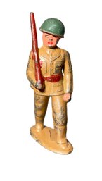 Barclays Manoil Vintage Lead Or Metal Toy Soldier Unmarked Marching Soldier WWI