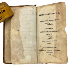 Antique Book Thinks-i-to-myself 1814 Printed By Fessenden Brattleborough