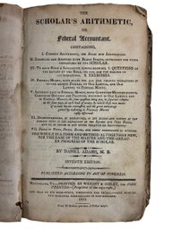 Early American Arithmetic Book By Daniel Adams 1812 Vermont Imprint Mathematics Federal Accountant