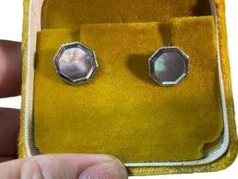 Krementz Mother Of Pearl Cufflinks In Original? Velvet Box